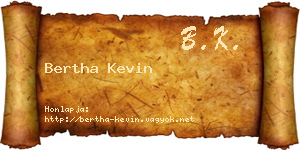 Bertha Kevin névjegykártya